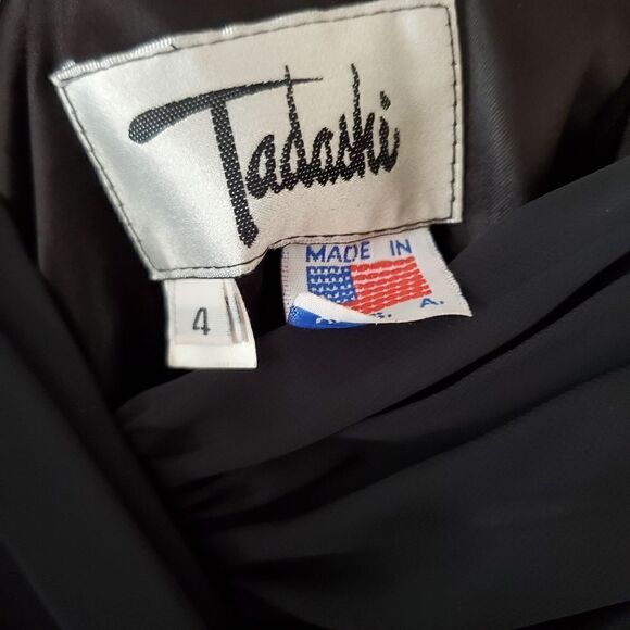 Vintage Tadashi Black Mini Dress Size 4 Strapless Y2K  Coquette Prom - Picture 10 of 14